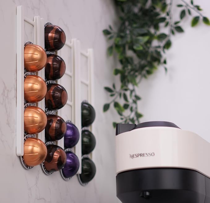 Adhesive Coffee Pod Holder for Nespresso VertuoLine, Holds 20 Capsules - Image 3