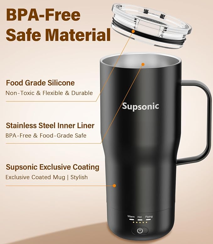 Supsonic - Smart Heated Coffee Mug, 20oz Rechargeable Self Heating Mug - Image 6