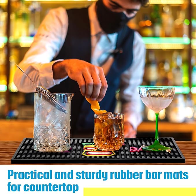 Jingmore Rubber Bar Mat for Bartending Coffee Bar Mat for Countertop Non Slip - Image 4
