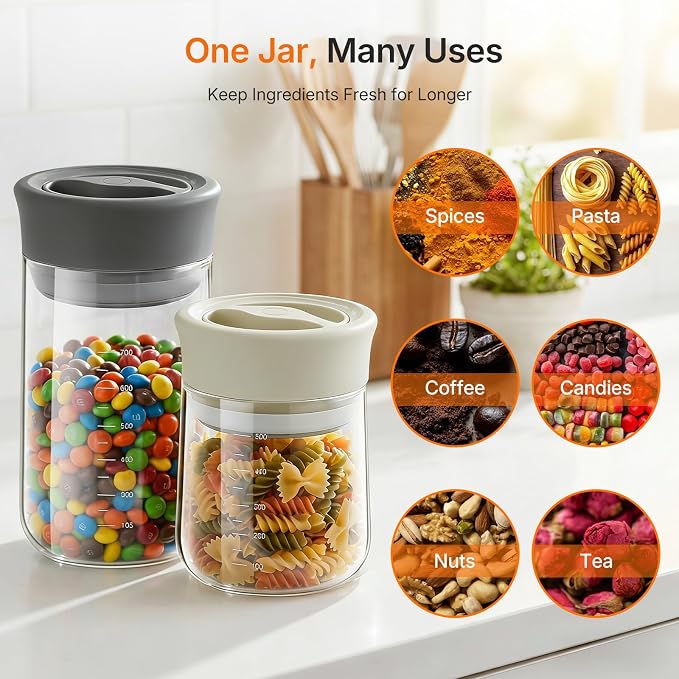Upgraded Rotary Airtight Glass Mason Jar - Image 7