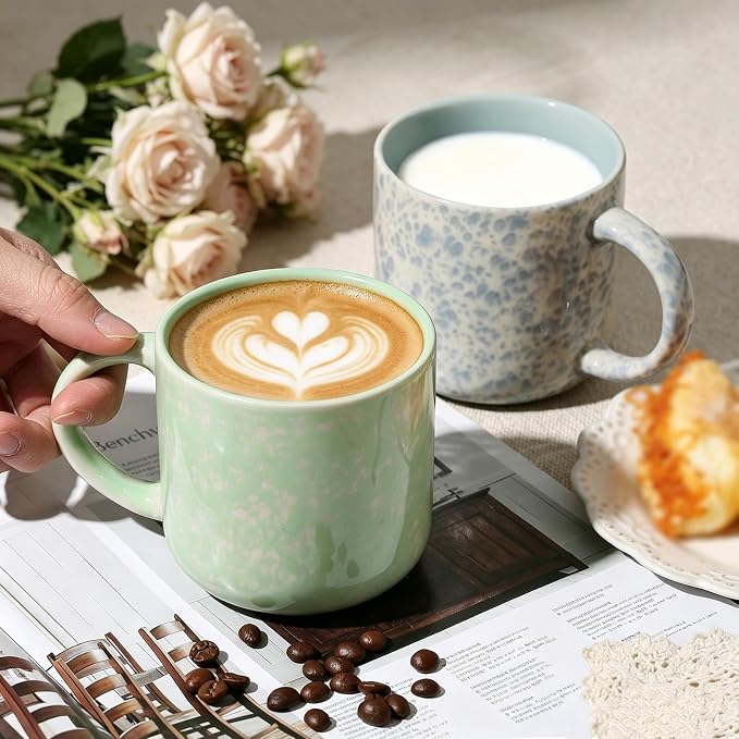 MONITO 12 OZ Coffee Mugs Set of 6, Modern Coffee Mugs Set - Image 7