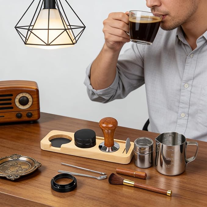 28PCS Espresso Accessories Kit, 51mm Espresso Tamper Tools, Includes Wood - Image 7
