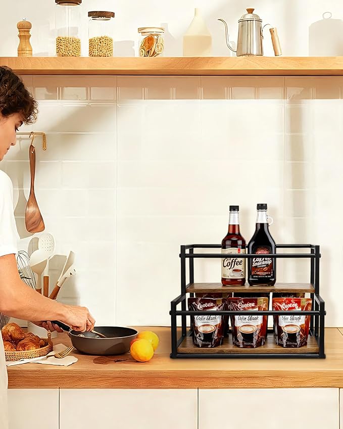 Okydoky 2-Tier Coffee Syrup Rack Holds 8 Bottles - Image 4