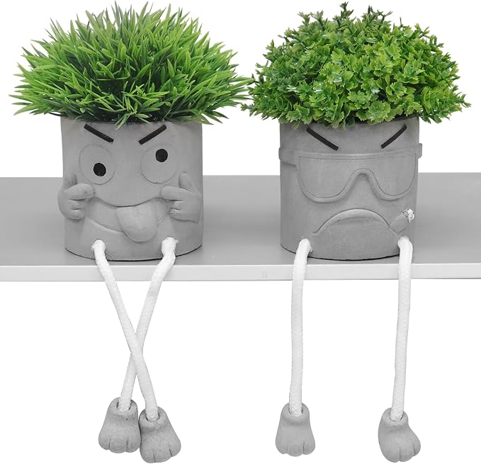 MAKHOT 2 Pack Cute Artificial Succulent Plants by MAKHOT