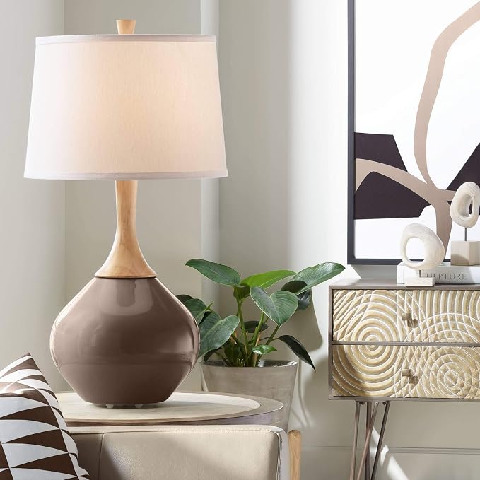 Color + Plus Wexler 31" Tall Large Teardrop Mid Century Modern End Table Lamp by ColorPlus