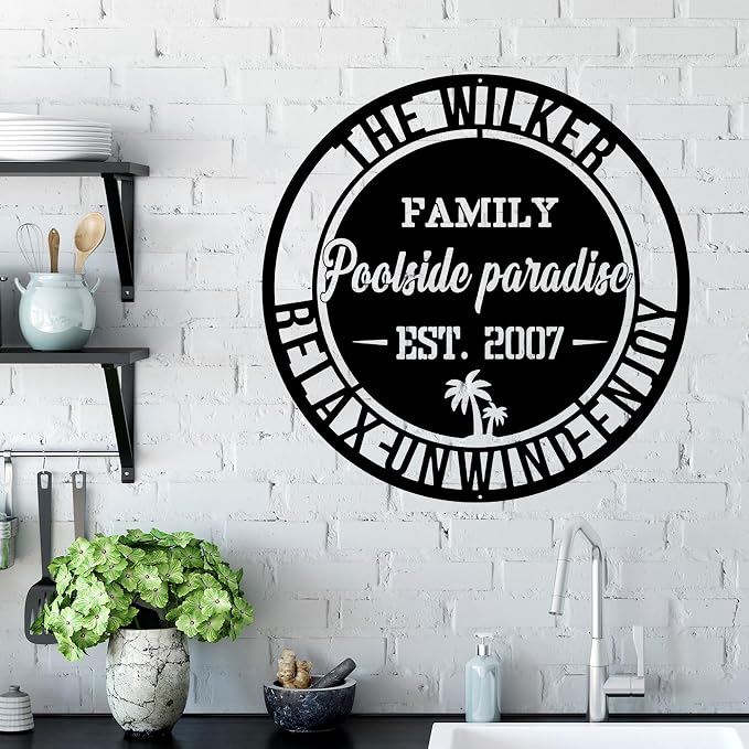 Personalized Poolside Metal Sign - Image 3