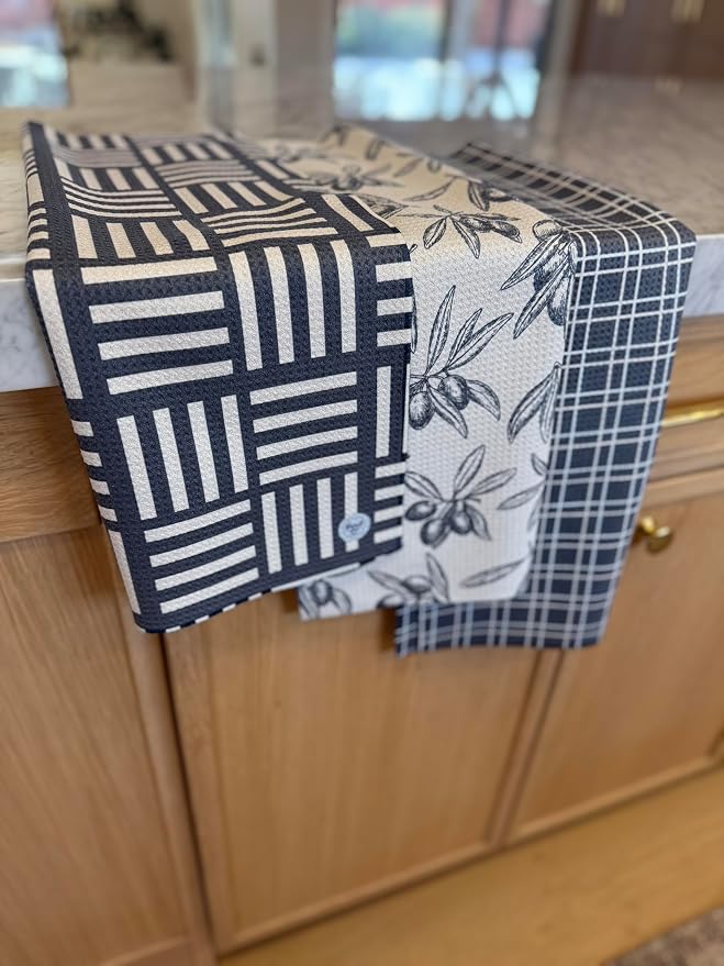 || 3 Pack|| Double Sided Dish Towels || Waffle Weave Microfiber || Highly - Image 3