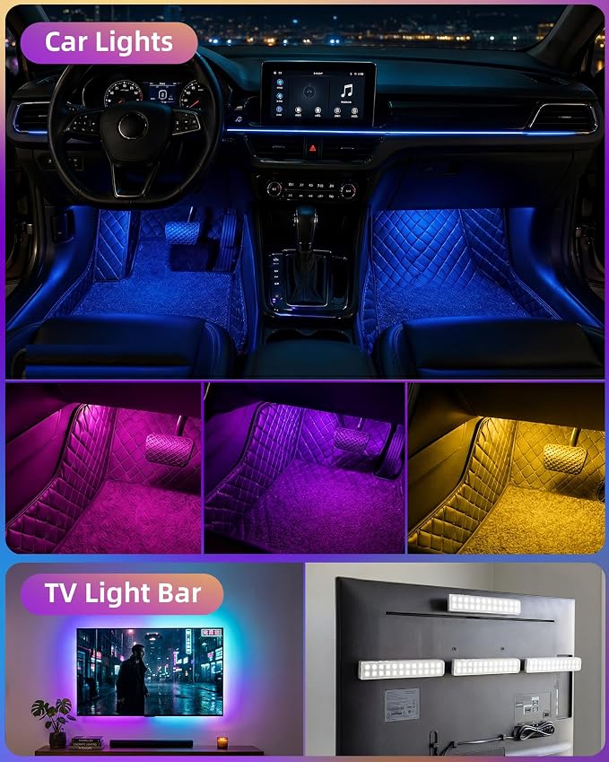 EZVALO 80RGB Color Changing Under Cabinet Lighting Wireless, 1800mAh - Image 7