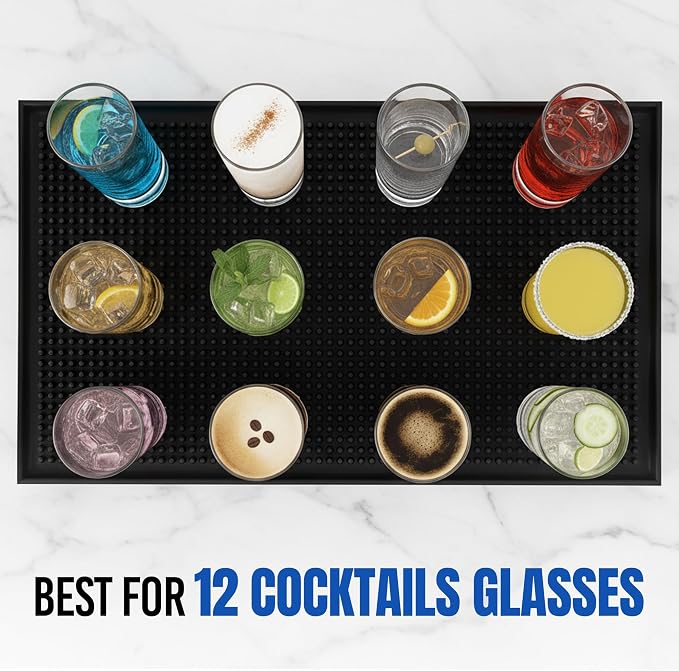 Commercial Standard Bar Mats 4 Pack, 18 x 12 Inch Rubber Non Slip Service Mats - Image 9