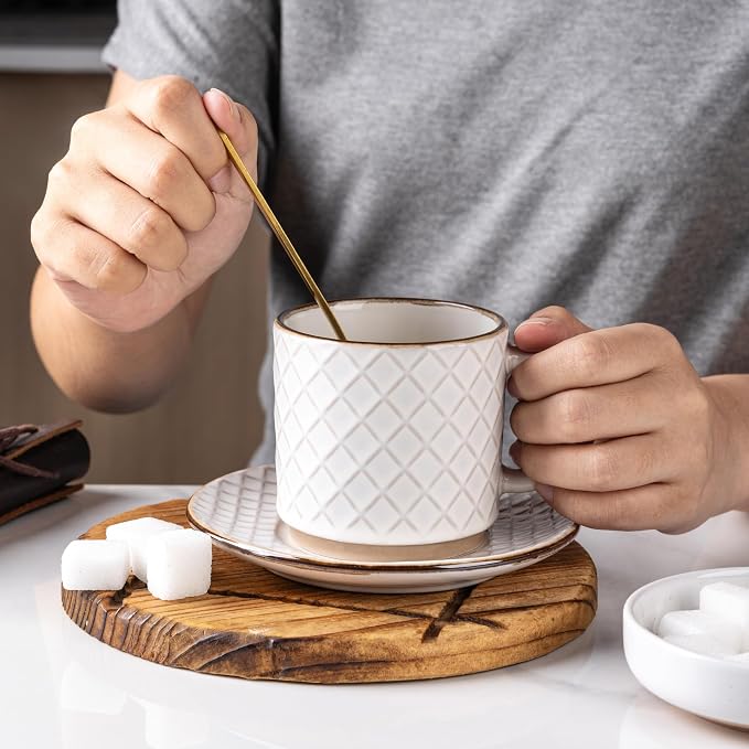 GBhome 6OZ Stackable Coffee Mugs, Ceramic Coffee Mugs - Image 5