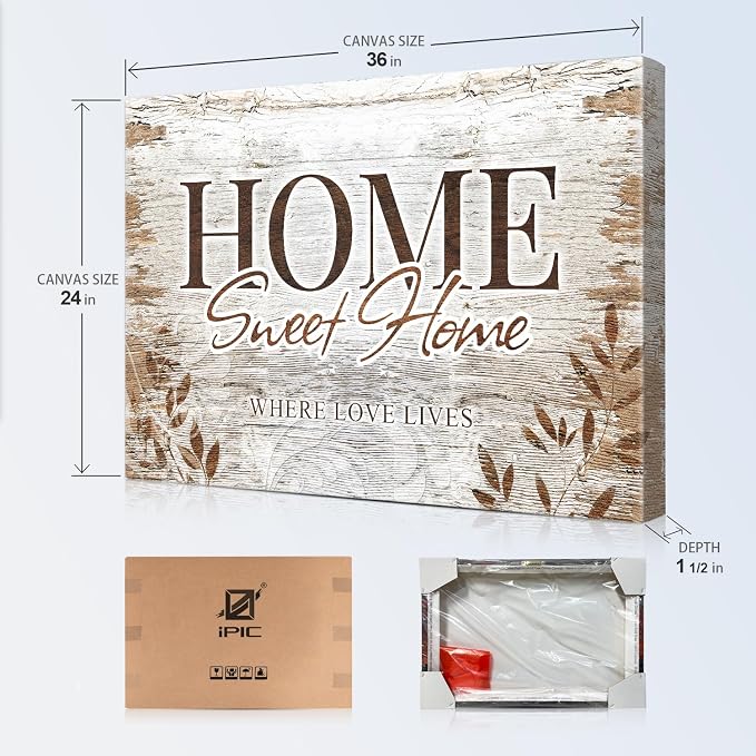 IPIC - Large Canvas Wall Art, Farmhouse Wall Art, Rustic Family Decor, Home - Image 7