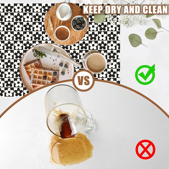 Black and White Checkered Flower Dish Drying Mat - Image 6