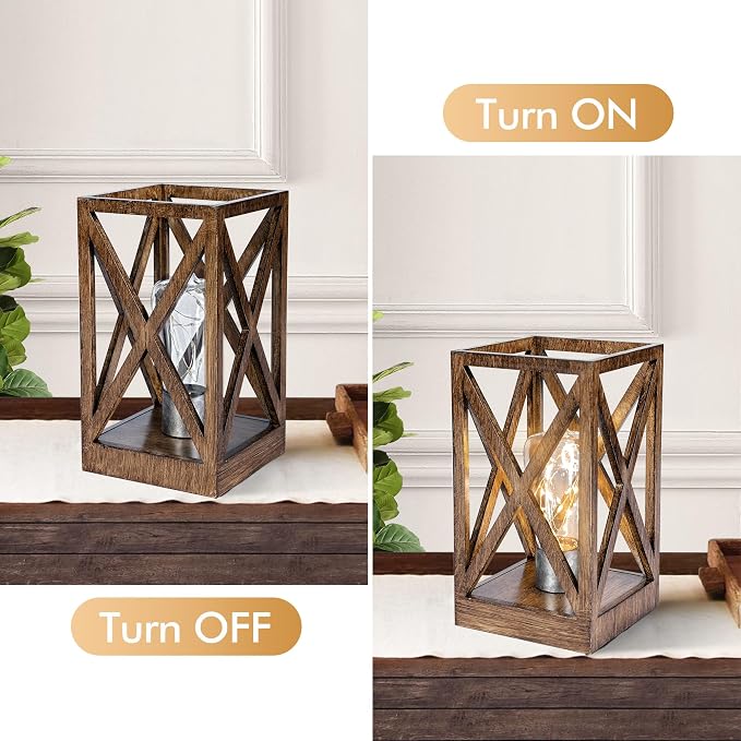 WINGBO 2 Pack Retro Battery Powered Table Lamps, Battery Operated Cordless Lamp - Image 3
