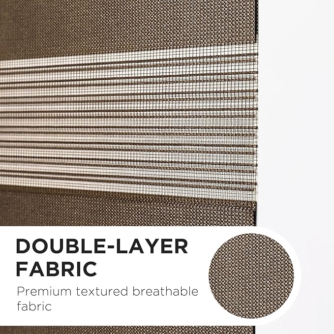 Joydeco Cordless Zebra Blinds for Windows, Dual Layer Light Control Window - Image 4