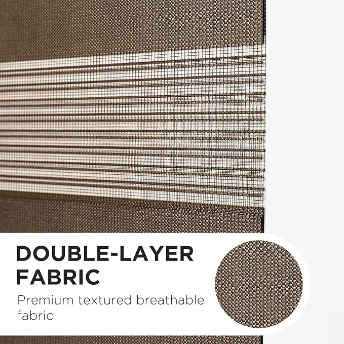 Joydeco Cordless Zebra Blinds for Windows, Dual Layer Light Control Window - Image 4