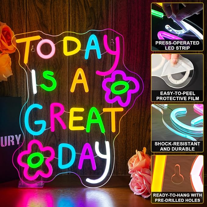 Classroom Neon Lights Today is a Great Day Neon Sign - Image 6