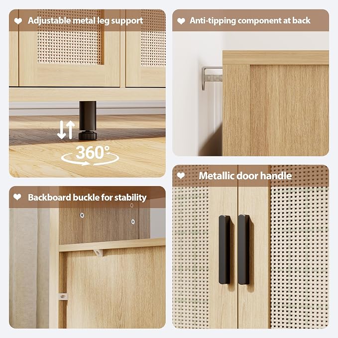Mericonia Rattan Buffet Cabinet - Image 5