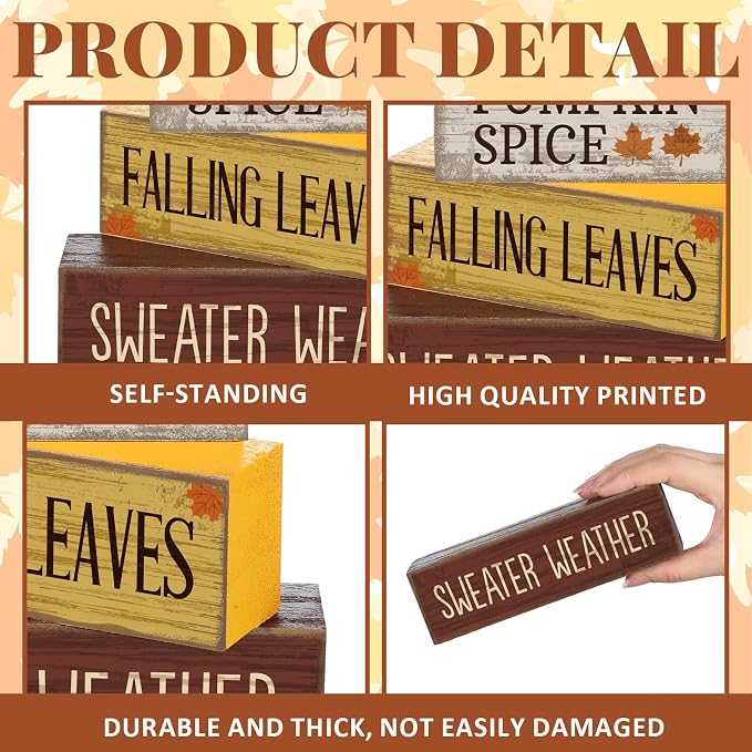 Lineshading 4 Pcs Fall Pumpkin Decor Fall Table Decoration Thanksgiving Tiered - Image 6