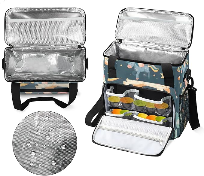 Cute Unicorn Cloud Coffee Maker Carring Bag, Large Insulated Storage Organizer - Image 3