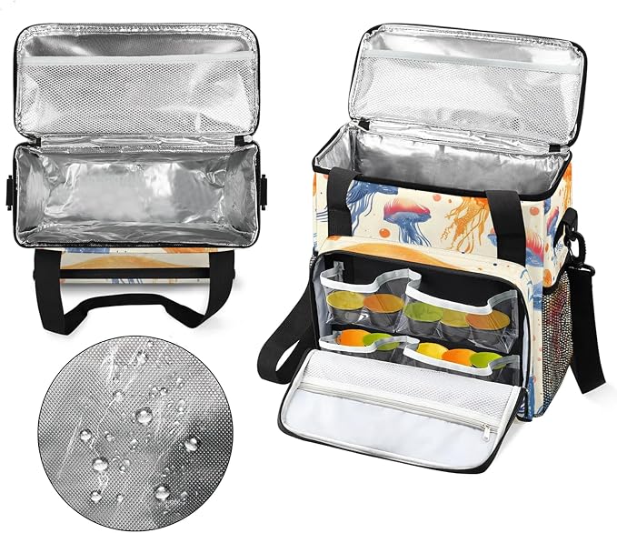 Jellyfish Coffee Maker Carring Bag, Large Insulated Storage Organizer Case Tote - Image 3