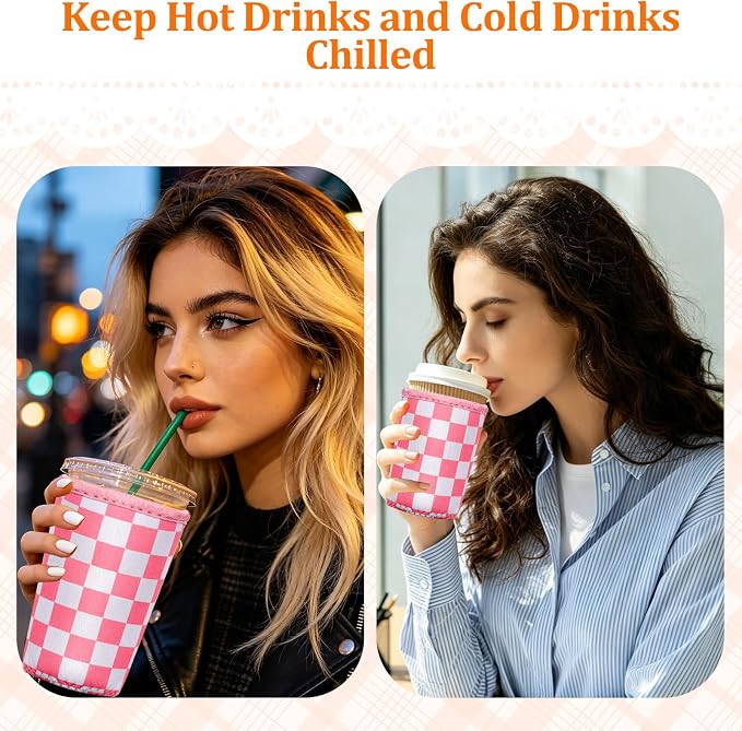 3 Pack Reusable Insulated Iced Coffee Cup Sleeve Beverage Holder - Image 5