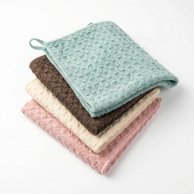 Microfiber Cleaning Cloths for Coffee Bar Accessories 4 Pack Ultra Absorbent by L7HWDP