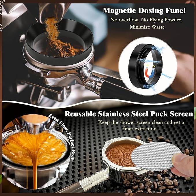 8 PCS Espresso Accessories Kit, 58mm Espresso Tamper Kit Coffee Tamper Set - Image 8