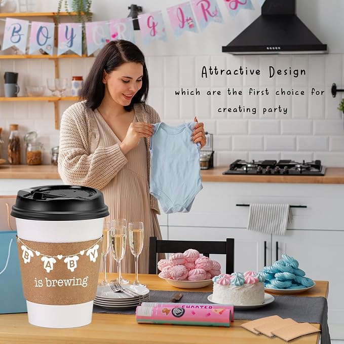 20 Counts A Baby Is Brewing, Coffee Cup Sleeves - Image 4