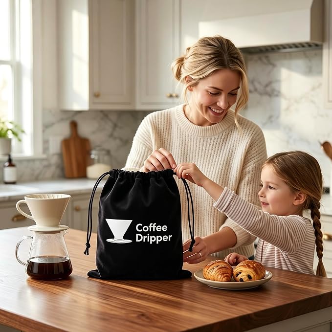 Velvet Large Storage Bag for Pour Over Coffee Dripper, 14x11 inches Soft - Image 7