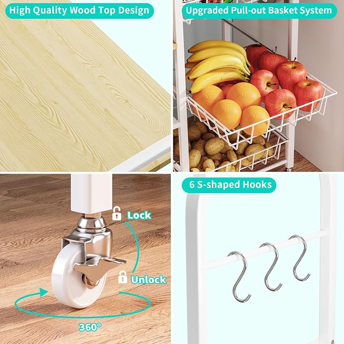 HapiRm Rolling Kitchen Microwave Cart - Image 8