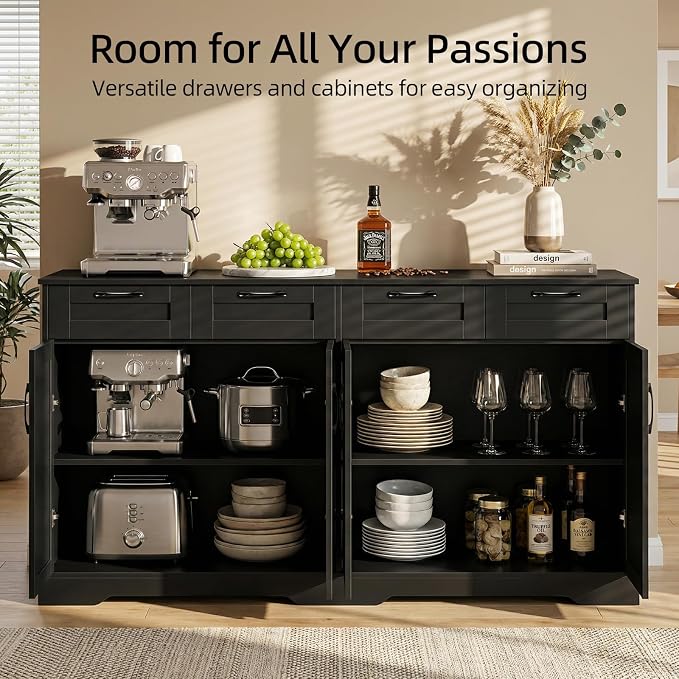 60" Farmhouse Buffet Cabinet - Image 5