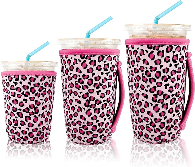 KJQJLY 3 Pack Reusable Iced Coffee Sleeves by KJQJLY