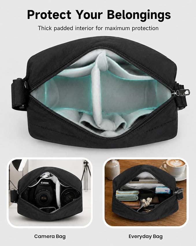 FHELAD Small Crossbody Bag for Women, Compact Puffer Camera Bag - Image 4
