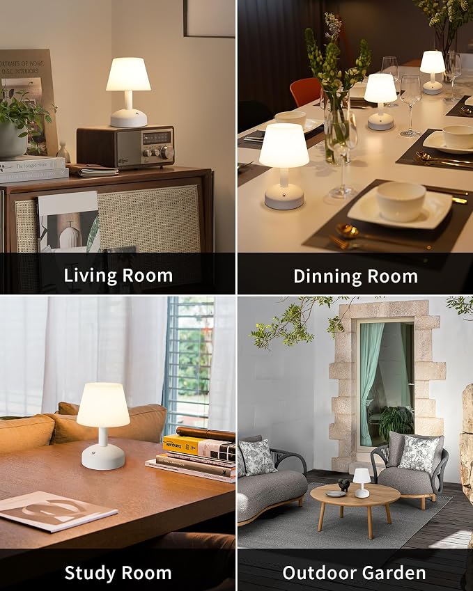 KDG Modern Cordless Small Table Lamps, Outdoor Portable Shower Waterproof LED - Image 6