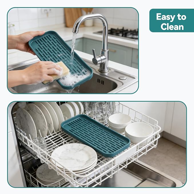 Drip Tray for Drink Dispenser, 1 Pack Blue Non-slip Drip Pan for DD&HAPP Glass - Image 4