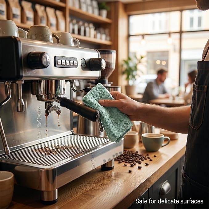 Microfiber Cleaning Cloths for Coffee Bar Accessories 4 Pack Ultra Absorbent - Image 5