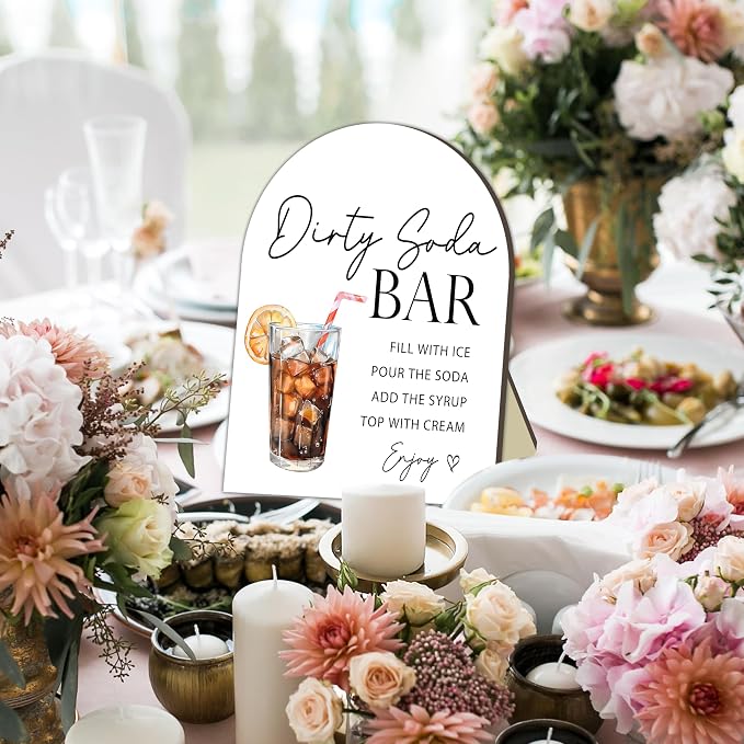 Soda Bar Wooden Tabletop Welcome Sign, Soda Bar Baby Shower Drink Station Sign - Image 4