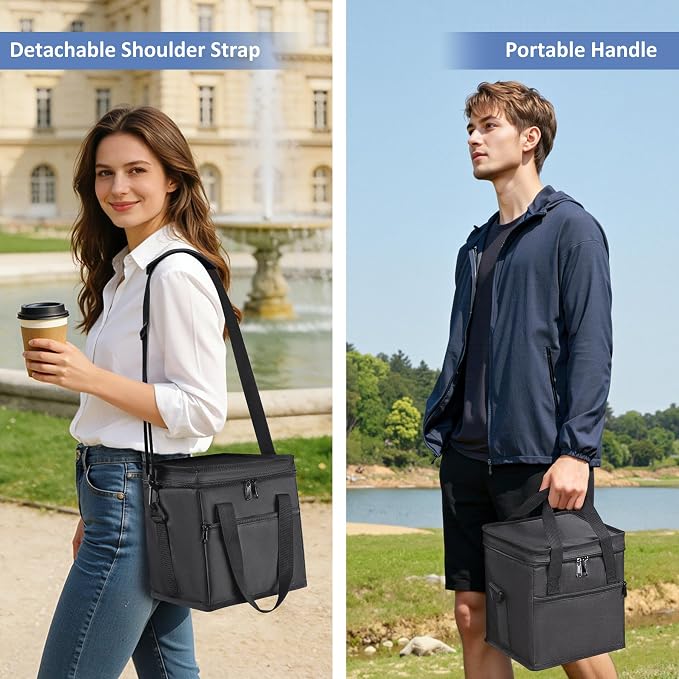 Reusable Drink Carrier with Handle, Tip-Resistant 4 Cup Insulated Bag, - Image 7