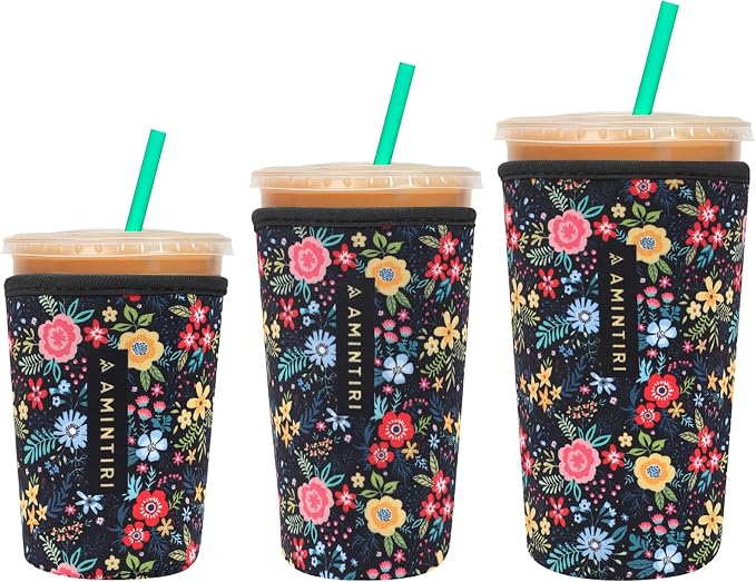 3 Pack Reusable Sleeve for Iced Coffee Cup, Coffee Neoprene Sleeve for Iced&Hot by Unknown