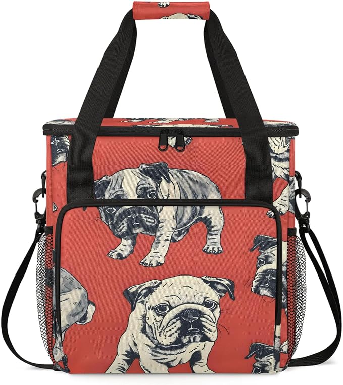 Bulldog Dogs Coffee Maker Carring Bag, Large Insulated Storage Organizer Case by Home
