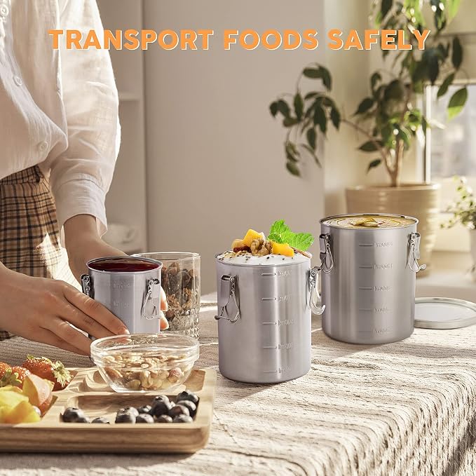 Tanjiae Compact Stainless Steel 100% Airtight Canisters Sets - Image 7