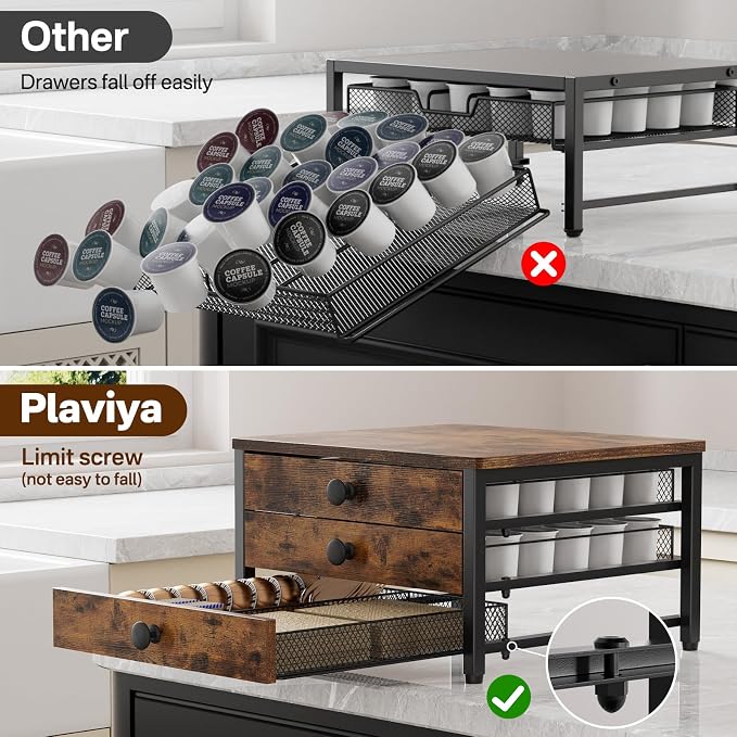Coffee Pod Holder for Countertop, 3 Tier K Cup Holder Drawer, Coffee Bar - Image 5