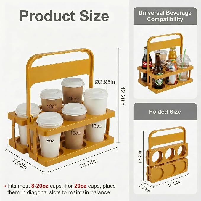 6 Cup Drink Carrier for Delivery - Image 2