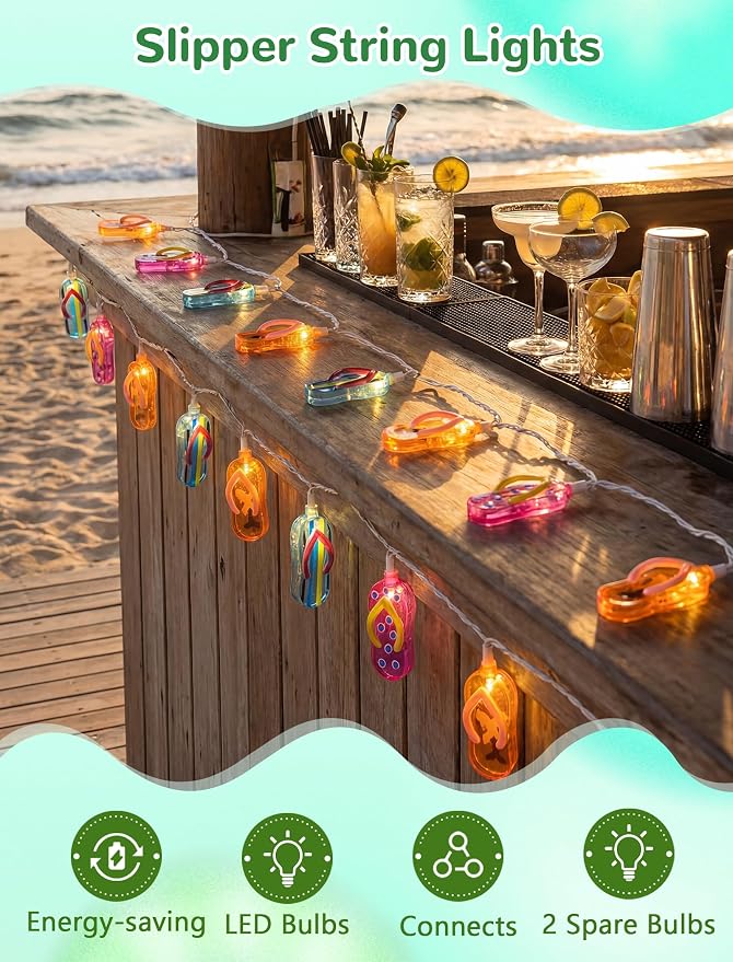 8.5Ft Slipper String Lights Tropical Beach Themed String Lights - Image 5