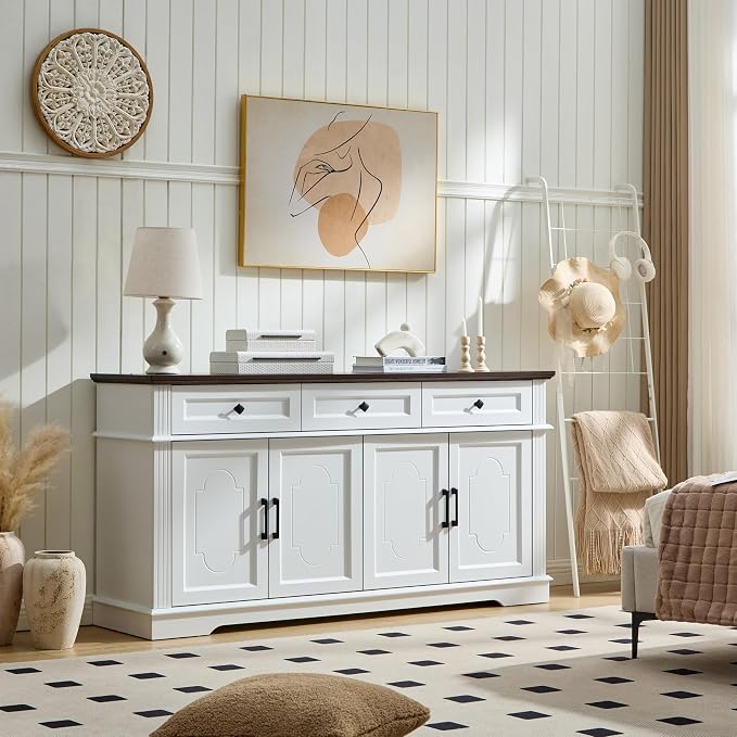 LIDYUK 63" White Buffet Sideboard Cabinet - Image 7