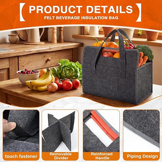 6 Cup Drink Carrier with Handle, Insulated Drink Caddy Holder with Adjustable - Image 3