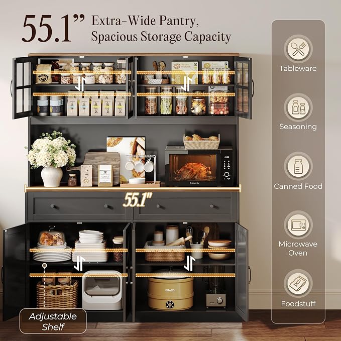 PRAISUN 71''H x 55.1''W Pantry Cabinet - Image 5