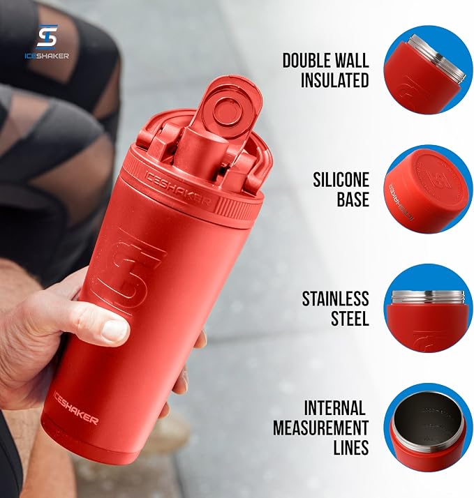 Ice Shaker Insulated Stainless Steel Shaker Bottle | 26oz - Image 2