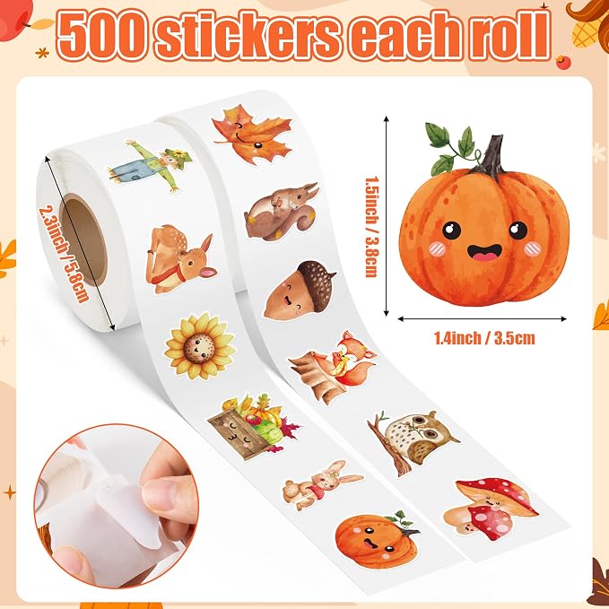 Haooryx Fall Watercolor Sticker Rolls - Image 3