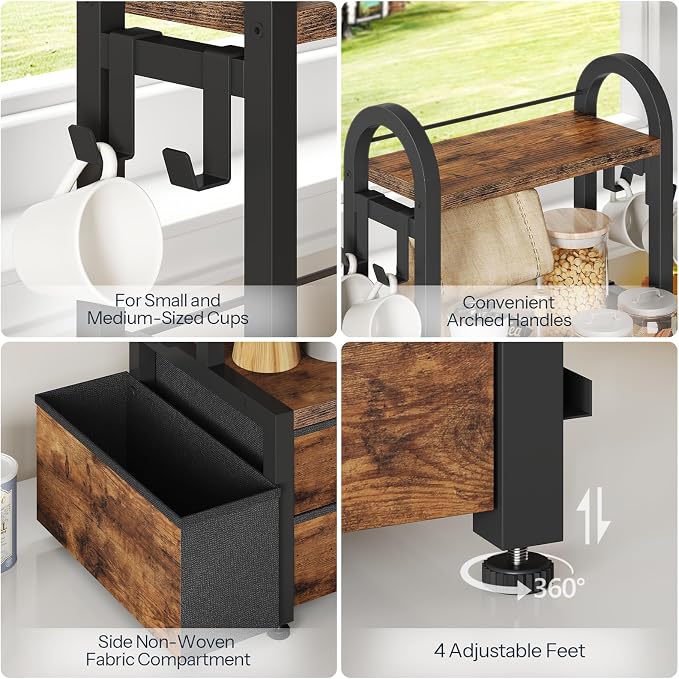 HOOBRO Coffee Mug Tree, 2 Tier Mug Organizer, Coffee Mug Cup Holder - Image 5